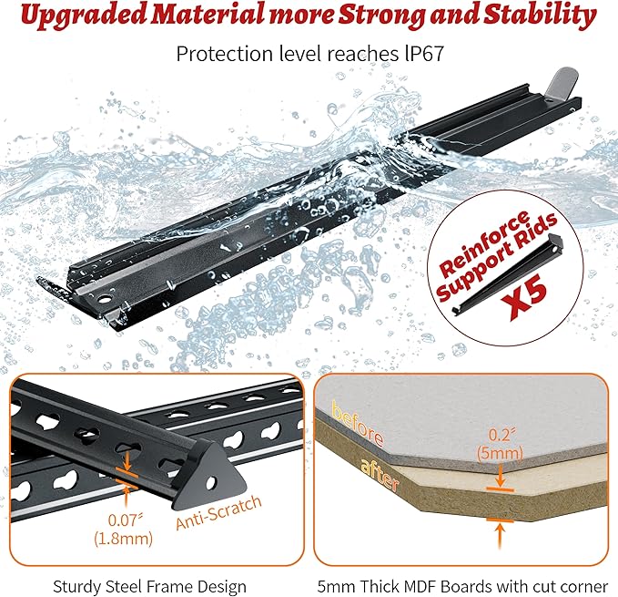 CypBed 72" H Storage Shelves,2250LBS Garage Shelving,Adjustable Metal Shelving Unit,Garage Shelve Heavy Duty for Basement, Warehouse, Kitchen,35.6" W × 16" D × 72" H, Black