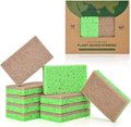 BESSONLE 10 Pack Biodegradable Natural Sponges Kitchen - Compostable Cellulose and Coconut Walnut Scrubber Sponge - Eco Friendly Sponges for Dishes