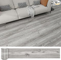 Lareko 18 Sq.Ft,Wood Peel and Stick Floor Tiles,12 Pack Grey Vinyl Flooring (No Adhesive Residue) 36"×6" Waterproof and Non-Slip Laminate Flooring for Renters Bathroom, Living Room(Gray Oak）
