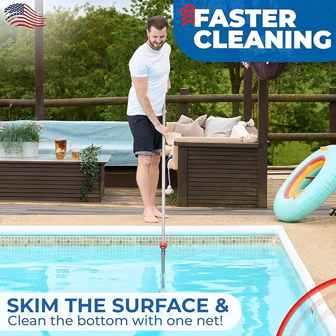 ProTuff PRO Ultimate Silt & Leaf Rake Bundle - 490 Promise Unlimited & Unconditional Replacements - 2-Items: 19" Medium & 17" Fine Mesh Pool Cleaner for Sand, Silt, Pollen, Leaves & Twigs