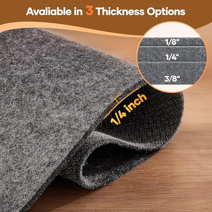 Veken Non Slip Cushioned Rug Pad Gripper 7 x 10 Ft, Felt and Silicone Backing, 1/4 inch Thick Carpet Liner for Hardwood Floors and Finishes, Under Area Rugs Anti Skid Mat, Keep Rugs Safe and in Place