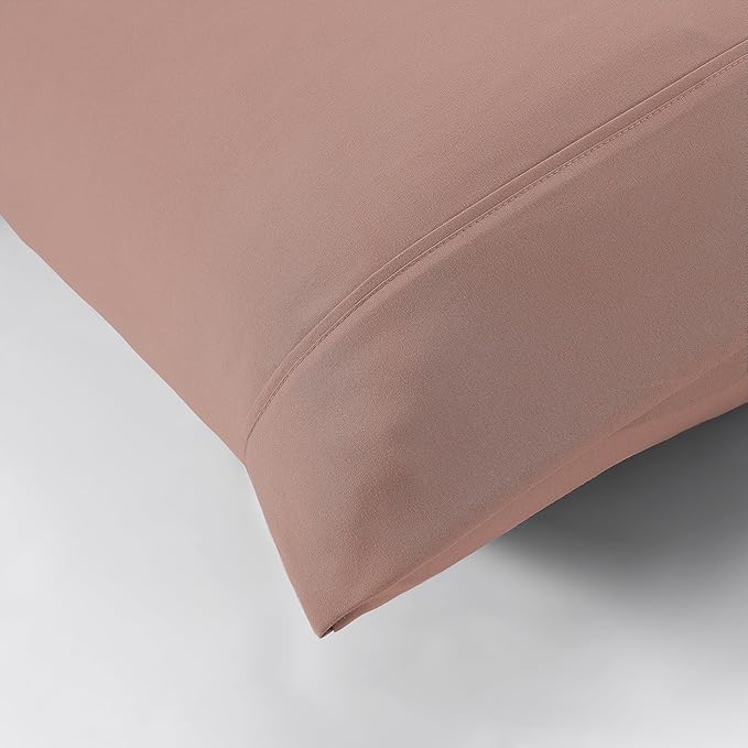 Modern Threads Soft Microfiber Solid Sheets - Luxurious Microfiber Bed Sheets - Includes Flat Sheet, Fitted Sheet with Deep Pockets, & Pillowcases Rose King