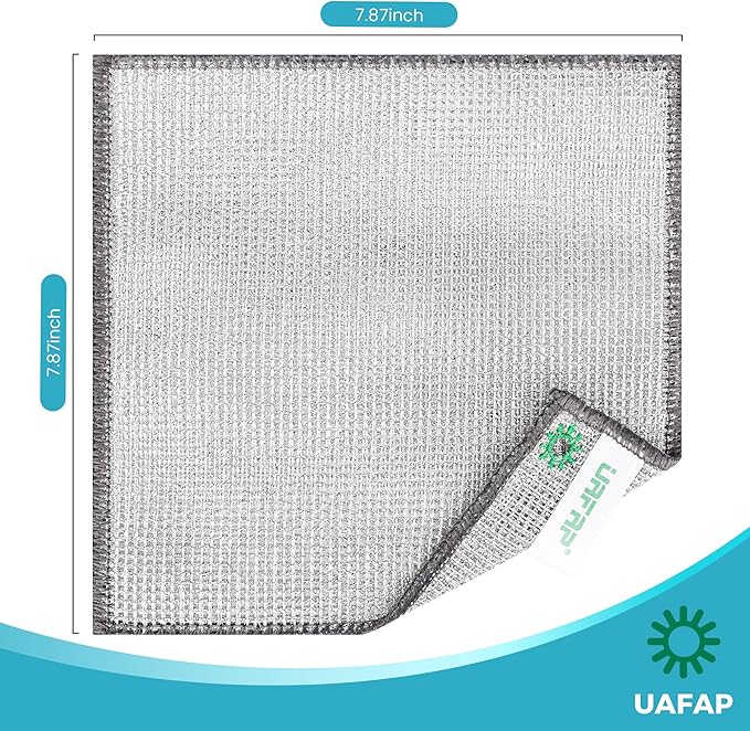 UAFAP 12 PCS Non Scratch Wire Dishcloth, Cleans Fast Without Scratching, Stands Up to Stuck-on Grime, Multi-Surface Safe, Wire Dishwashing Rag Cleaning Power for Everyday Jobs 7.87“ x 7.87”