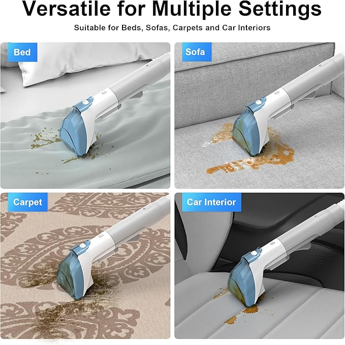 Rivenara Carpet Cleaner Machine Upholstery - 450W Shampooer Portable for Couch Rug Sofa Car Seat Furniture Fabric Wet Vacuum Spot Handheld Small Mini Car Water Aspiradora de Agua Deep Extractor Washer