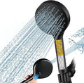 BRIGHT SHOWERS Filtered Shower Head with Handheld, High Pressure 9 Spray Mode Showerhead with Long Hose and Bracket, Water Softener Filters Beads for Hard Water - Removes Chlorine, Matte Black