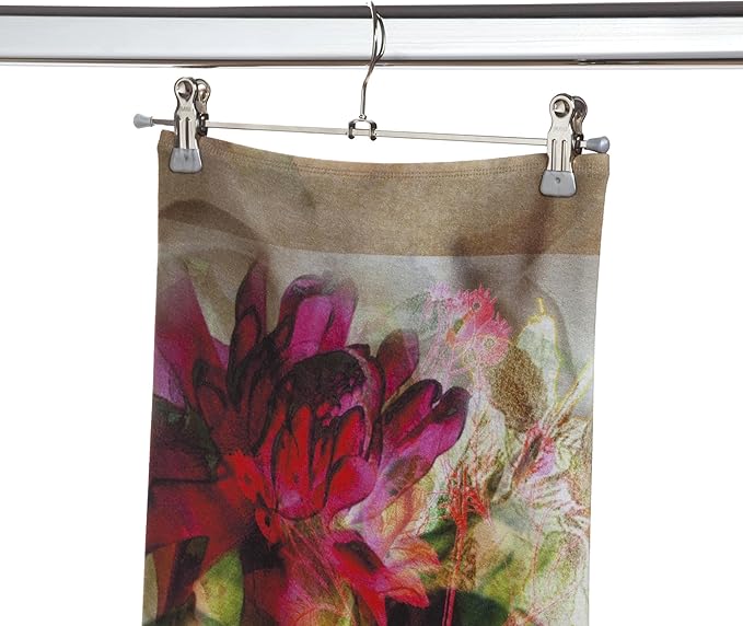 Mawa by Reston Lloyd Non-Slip Space-Saving Clothes Hanger For Pants & Skirts with Two Clips, Style K/40D, Set of 10, 15 3/4"L, Black