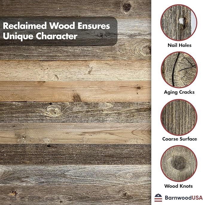 BARNWOODUSA Rustic Centerpiece Barnwood Box Dining Room Table Decorations for Home Décor Coffe Table Décor Planter Box Fireplace Mantel Farmhouse Ornament 35.5" L