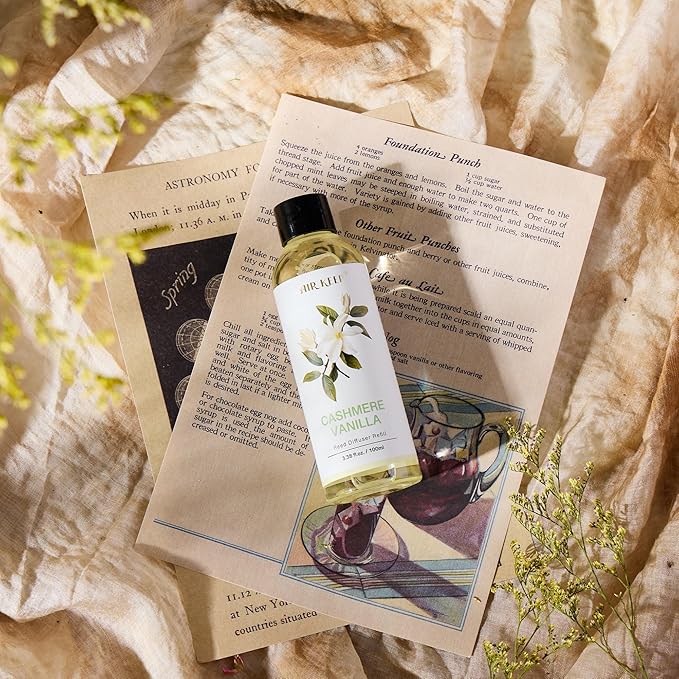 Airkeep Reed Diffuser Oil Refill/Cashmere Vanilla/3.38 oz(100ml)/3 Pack/Scented Oil Refill for Reed Diffuser Home Fragrance for Bedroom, Bathroom Office Home Decor