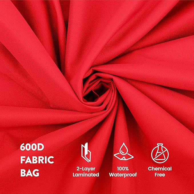 ZOBER Christmas Wreath Storage Container 24 Inch - Wreath Bag Fits 2 Wreaths Box - 600D Oxford Fabric - Interior Compartment for Storing Garlands, Wreaths Storage Bag W Strong Durable Handles - Red