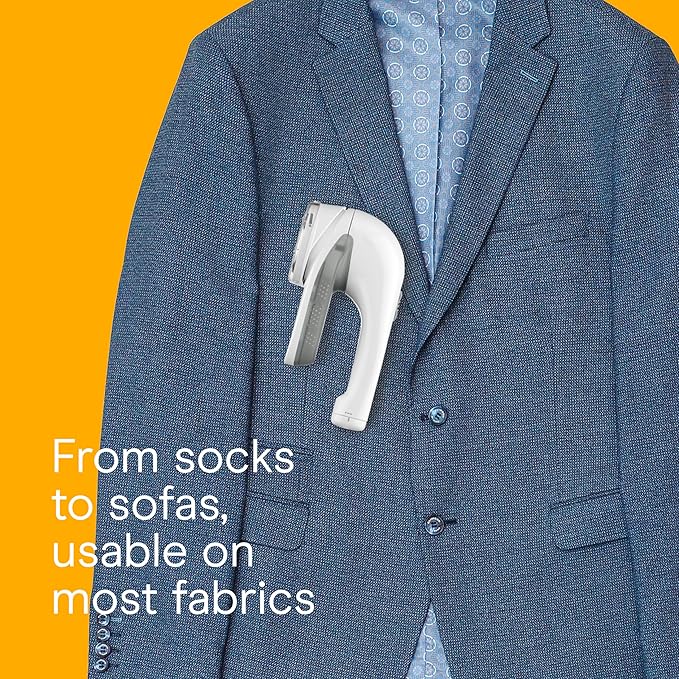 Conair Fabric Shaver and Lint Remover, Rechargeable Portable Clothes Shaver with 3 Settings, Fuzz Remover for Sweaters, Clothing, and Furniture, Large 2-Inch Shaving Head, White