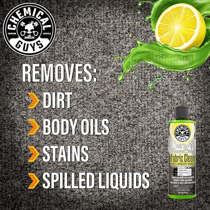 Chemical Guys CWS203 Foaming Citrus Fabric Clean Carpet & Upholstery Cleaner (Car Carpets, Seats & Floor Mats), Safe for Cars, Home, Office, & More, 128 fl oz (1 Gallon), Citrus Scent