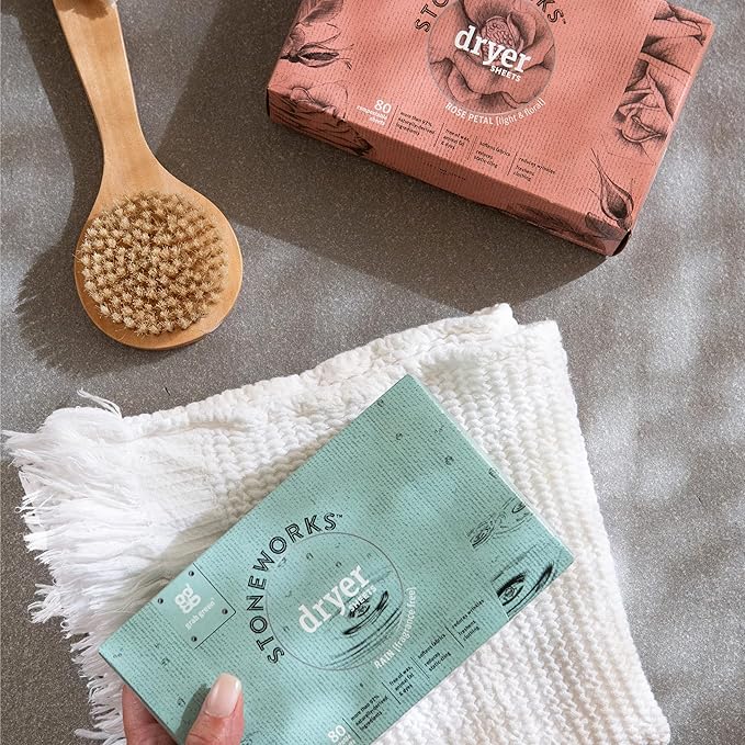 Grab Green Stoneworks Cruelty-Free Dryer Sheets | Softens Fabrics, Freshens Clothing & Reduces Static-Cling and Wrinkles | Plant Based | Oak Tree Scent (80 Sheets) (Pack of 2)