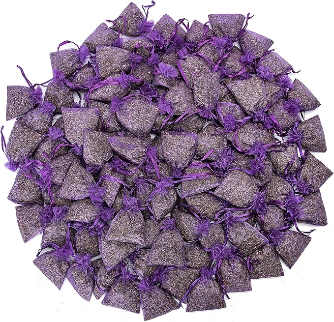 Lavande Sur Terre Bag of 100 Sachets Dried Lavender Flower Lavender Sachets for Drawers and Closets, LV-B-4