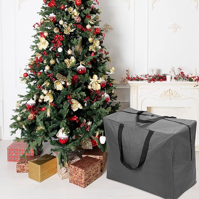 ProPik Holiday Ornaments Accessories Storage Bag Tear-proof Polyester Material 15” X 9.8” X 18.1” With Handles And Full Length Zipper (Gray)