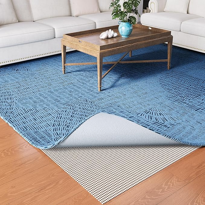 Jorvila Non-Slip Rug Pad Gripper 2x3 Feet, Anti Skid Mat for Under Area Rugs, Keeps Rugs in Position and Safe, Thick Cushioned Carpet Pad for Hardwood Floors Protection