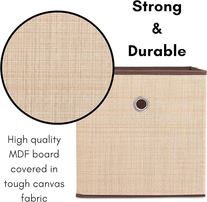 Internet's Best Canvas Storage Bin - 2 Pack - Brown - Box Container