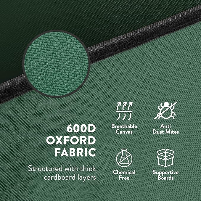 ZOBER Christmas Ornament Storage Box - Stores 36 4" Large Ornaments with Individual Trays - Tear Proof 600D Oxford Fabric - Ornament Organizer Storage Box, Durable Christmas Containers Holder - Green
