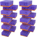 Okleen Purple and Orange Multi Use Scrub Sponges. Made in Europe. 18 Pack, 4.3x2.8x1.4 inches. Heavy Duty & Non Scratch Fiber. Odorless, Durable, Delicate, Rinse Clean Violet Scrubber